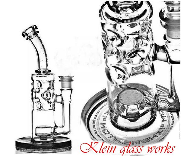 2020 Klein droit fab oeuf en verre bong matrice perc 14mm Joint pipe à eau en verre bong recycleur plates-formes pétrolières dab rig tuyaux en verre