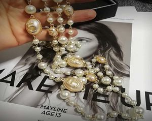 Pull coréen double couche, longue chaîne, collier de perles, pendentif, bijoux pour femmes, party4526580, 2020