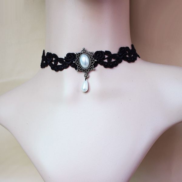 2020 coréen mode étoile noir dentelle rétro clavicule court exquis cou collier élégant dames bijoux en gros