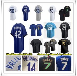 LA honkbalshirt Orel Hershiser Miguel Vargas Chris Taylor Noah Syndergaard David Peralta Miguel Rojas Jason Heyward Kirk Gibson Tommy Lasorda Steve Garvey Cey 4X