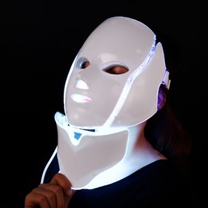 7 kleuren licht LED gezichtsmasker machine machine rood licht therapie schoonheidsapparaat met nekhuiden verjonging huidverzorging anti acne bleken