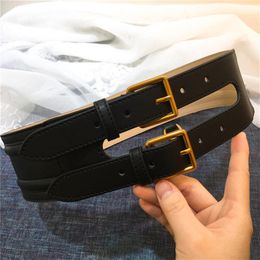 2020 dernier créateur de mode en cuir de vache de luxe 7 0 cm de large ceinture double tête de bouton ceinture de mode pour femmes de luxe de haute qualité-2474