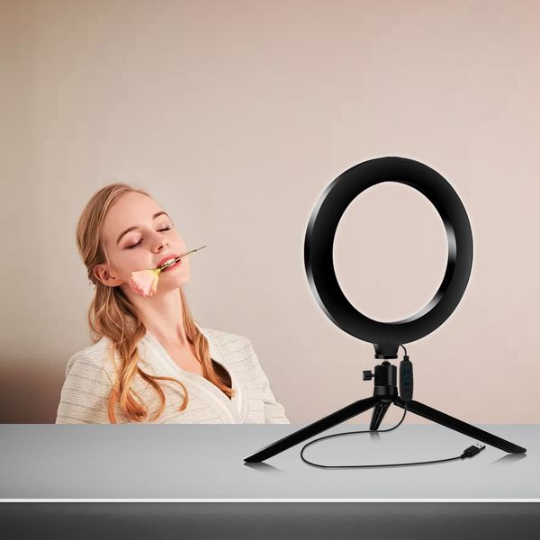 2020 maquillage LED anneau lumière cercle lampe avec trépied support pour téléphone Bluetooth Selfie obturateur pour Tiktok Youtube Vlog vidéos Photos