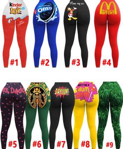 2020 Leggings Candy Couleur Crayon Femmes Pantalons Sexy Women039s Designer Slim Lettres Motif Imprimé Yoga Pantalon Dames Mode Ti8734883