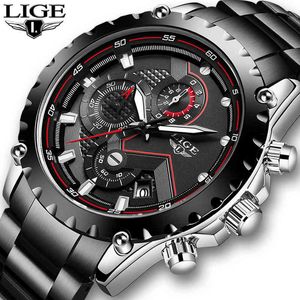 2020 Lige nouveaux hommes montres haut de gamme marque de luxe en acier inoxydable Sport montre-bracelet chronographe militaire Quartz hommes montre Reloj Hombre Q0524