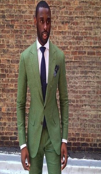 2020 Green Green Dîner Prom Prom Men Suit Suissedos Tuxedos Groomsmen Mariding Cost For Men JacketPant5135967