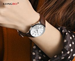 2020 Longbo Luxury Quartz Watch Casual Fashion Cuir Strap Regardez les hommes Coupages de femmes Regardez Sports Wristwatch 802869181782