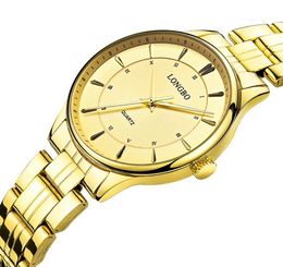 2020 Longbo Quartz Watch Lovers Watchs Women Men Couple de montres analogiques Montres en cuir Montres décontractées Gold 1PCS 8022522319