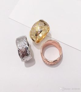 2020 Luxueux célèbre marque de qualité supérieure en acier inoxydable 316L amateurs de punk femmes et hommes bague avec cristal large version bijoux7703344