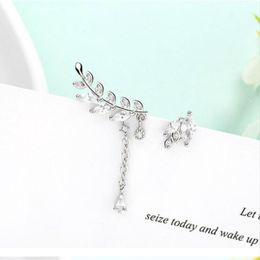 2020 lujo Bling moda 925 flor de plata estilista pendientes de diamantes de cristal estrella cuelga el pendiente del oído para las mujeres