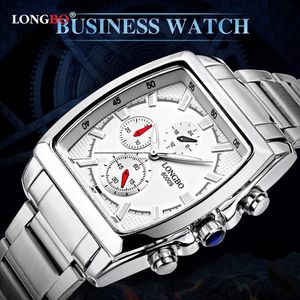 2020 luxe LONGBO militaire hommes en acier inoxydable bande sport montre à quartz cadran horloge pour hommes mâle loisirs montre Relogio Masculino 8275a