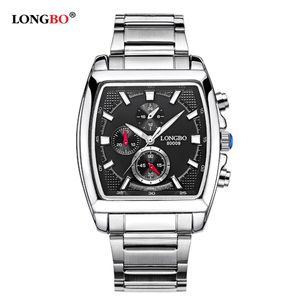 2020 lujo LONGBO militar hombres banda de acero inoxidable deportes relojes de cuarzo reloj de esfera para hombre reloj de ocio Relogio Masculino 8002370