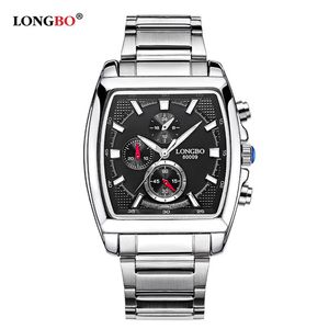 2020 luxe LONGBO militaire hommes en acier inoxydable bande sport montres à quartz cadran horloge pour homme loisirs montre Relogio Masculino 800234w