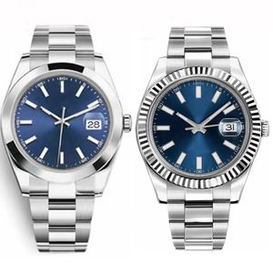 Herenhorloge Luxe horloges Grijze Baton 41 mm Blauw Datejustss-horloge Gladde automatische herenhorloges Mechanische montre de luxe horloges Oystersteel Master Wrsitwatches