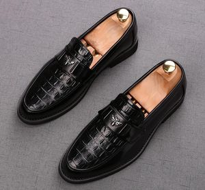 Luxe Oxford Designer Crocodile Patroon Formele schoenen Hoogwaardige trouwfeest Brogue Business Leather Loafers