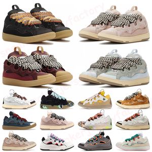 Designer Mesh Casual Schoenen Laars Heren Dames Vetersluiting Buitengewone Sneaker Reliëf Leer Curb Sneakers Kalfsleer Rubber Nappa plateauzool Mode Paris Trainers