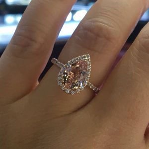 Luxe Dames Trouwring Mode Edelsteen Gesimuleerde Diamanten Verlovingsringen Voor Vrouwen Sieraden