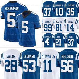 5 Anthony Richardson Indianapolis Colts Football Jersey Jonathan Taylor Shaquille Leonard Quenton Nelson Gardner Minshew Michael Pittman Jr Kenny Moore II
