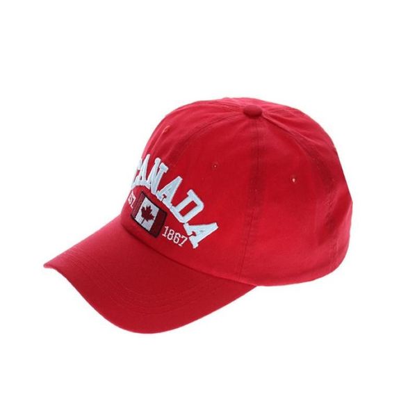 2020 Hommes et femmes Canada drapeau lettre broderie coton casquette de baseball unisexe mode décontracté casquette de baseball en plein air réglable272d