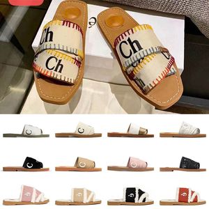 chloe sandals chloee sandals Luxurys célèbre designer femmes slide table mule dentelle lettre canvs pantoufles Outdoor lefo chaussures 【code ：L】