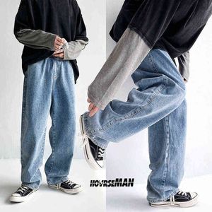 2020 hommes pantalon droit ample Baggy Homme pantalons décontractés Cargo poche lavage jean bleu couleur coton motard Denim pantalon M-5XL G0104