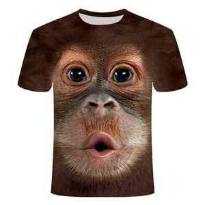 2020 Heren T-shirts 3D Gedrukt Dier Aap T-shirt Korte Mouw Grappige Ontwerp Casual Tops Tees Male Halloween T-shirt 6XL G1229