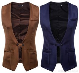 Gilet de robe de mariée pour hommes automne et hiver nouveau design à col en V armure pour hommes costume et veste à double rangée de boutons d'auto-culture pour hommes