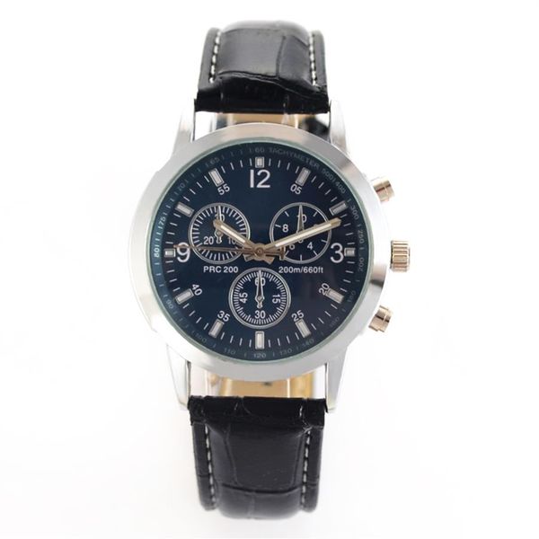 2020 Men Sport Watches Band en cuir Quartz Watch Mens Watches No Brand Watch Gift Relogio masculino chute pas cher 324p