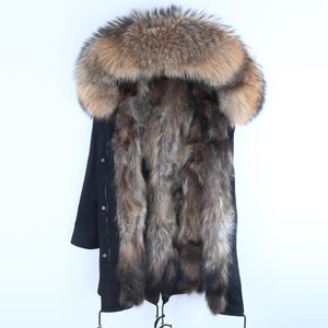 Hommes veste d'hiver manteaux de fourrure de raton laveur naturel à capuche chaud longues vestes plus taille 7XL mâle parkas épais chaud réel manteau de fourrure1