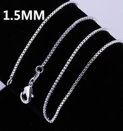 2020 hommes femmes collier 12pcslot 925 argent sterling 15MM boîte chaîne collier 16quot18quot20quot22quot24quot pour P1454512