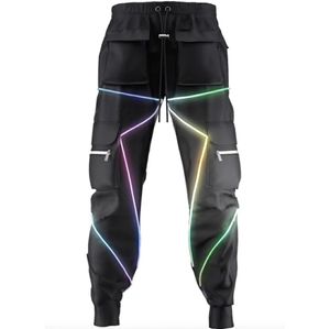 2020 Men039S Pantalons de sport de la nuit réflexive poches de cargo harem pantalons joggeurs pantalons mode.