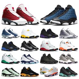 heren basketbalschoenen 13s Brave Blue Red Flint Hyper Royal balck cat Atmosphere grey Bred Court Purple heren buitensporttrainers