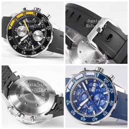 2020 Mens BLS Factory Edition Asia Valjoux 7750 Werkende chronograaf uurwerk Blauwe wijzerplaat Rubber Diver's Movement Men'252F
