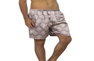 2020 Heren Casual losse satijnen zijde geprinte pyjama shorts zomer slaapkleding zachte bokser ondergoed sexy nachtkleding onderbroek huiskleding 2532738