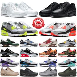 90 zapatillas para correr para hombre Bred Triple Negro Blanco Jesús Corduroy Pack South Beach Sunburst Hombres Mujeres Entrenador Zapatillas deportivas Chaussures