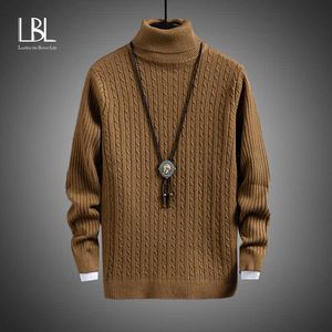 2020 Mens Turtleneck Sweaters Herfst Pullovers Winter Casual Solid Gebreide Coltrui Wol Trui Mode Mannen Pullover Homme Y0907