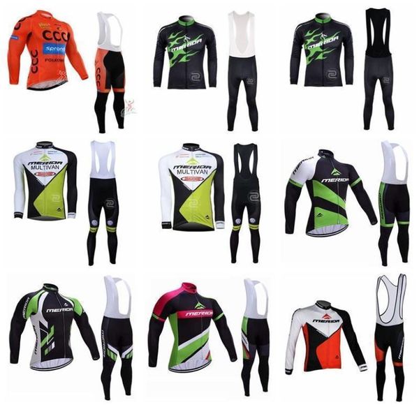 2020 Mérida CCC Ciclismo Mangas largas Pantalones de babero Juegos de carreras Deportes rápidos Lycra MTB Ropa de bicicleta ROPA Ciclismo Hombre K6863350