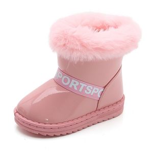 2020 mi-mollet petite fille bottes chaudes épaisses en peluche enfants bottes filles imperméable anti-glissante enfants bottes de neige d'hiver chaussures LJ201029