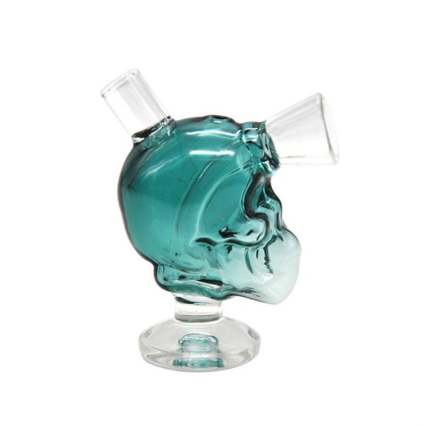 Mini conduites d'eau en verre pour fumer la plate-forme pétrolière New Skull Travel Bong The Martian Blunt Bubbler