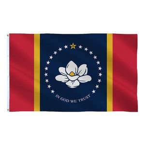 2020Mississippi vlag Freeshipping Directe fabriek Groothandel 3x5fts 90x150cm USA Staat Banner Gemengde volgorde voor hangende decoratie