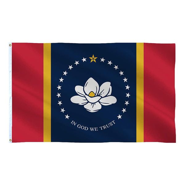 2020Mississippi Flag Freessipping Direct Factory Wholesale 3X5FTS 90X150CM USA BANNIÈRE D'ÉTAT MILLEM