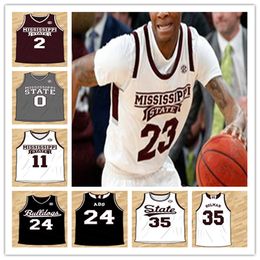 Bulldogs de l'État du Mississippi 2021 Reggie Perry Tyson Carter Robert Woodard D.J. Stewart Nick Weatherspoon Molinar Basketball Jersey Personnalisé 4XL