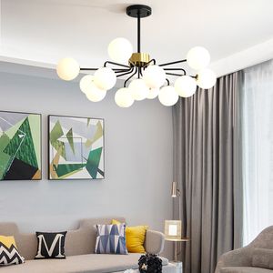Lámpara de araña moderna para sala de estar 2020, lámpara de araña de rama Vintage, bola de cristal creativa, lámpara colgante, accesorio de suspensión para dormitorio
