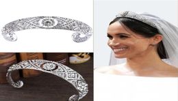 2020 Modeste luxe cristaux autrichiens CZ Meghan princesse mariage mariée diadème couronne cheveux accessoires mariée argent bandeau Fshion J1233635