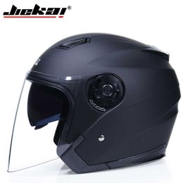 2020 Motorfietshelmen Elektrische fietshelm Open Face Dual Lens Visors Men Vrouwen Summer Scooter Motor Moto Bike Helmet Q0630