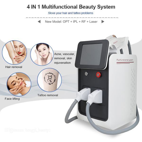 Máquina multifunción de depilación láser IPL ND YAG Lazer, máquina para quitar tatuajes, Estiramiento facial RF Elight