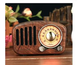 2020 Multimedia Houten Bluetooth Hands-Free Micphone Speaker Ibox D90 met FM Radio Wekker TF / USB MP3-speler Retro Wood Box Bamboo