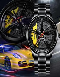 2020 Nektom Men Bekijk Sports Car Watch Wheel Rim Design Car Roestvrij staal polshorloge waterdichte horloges mode luxe horloge LJ21079589