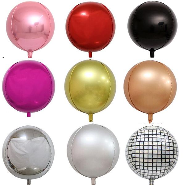 2020 Nuevos globos de papel de perla brillante 4D de 22 pulgadas 12 colores Forma redonda Globlos Decoración de fiesta Escaparate de globos Globos de fiesta de cumpleaños