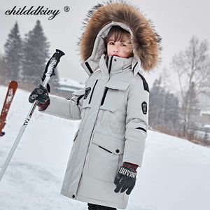 2020 nieuwe -35 graden kinderen donsjack winter kleding parka voor meisjes baby jongens jassen ski pak dikke bont kind snowsuit 3-12Y H0909